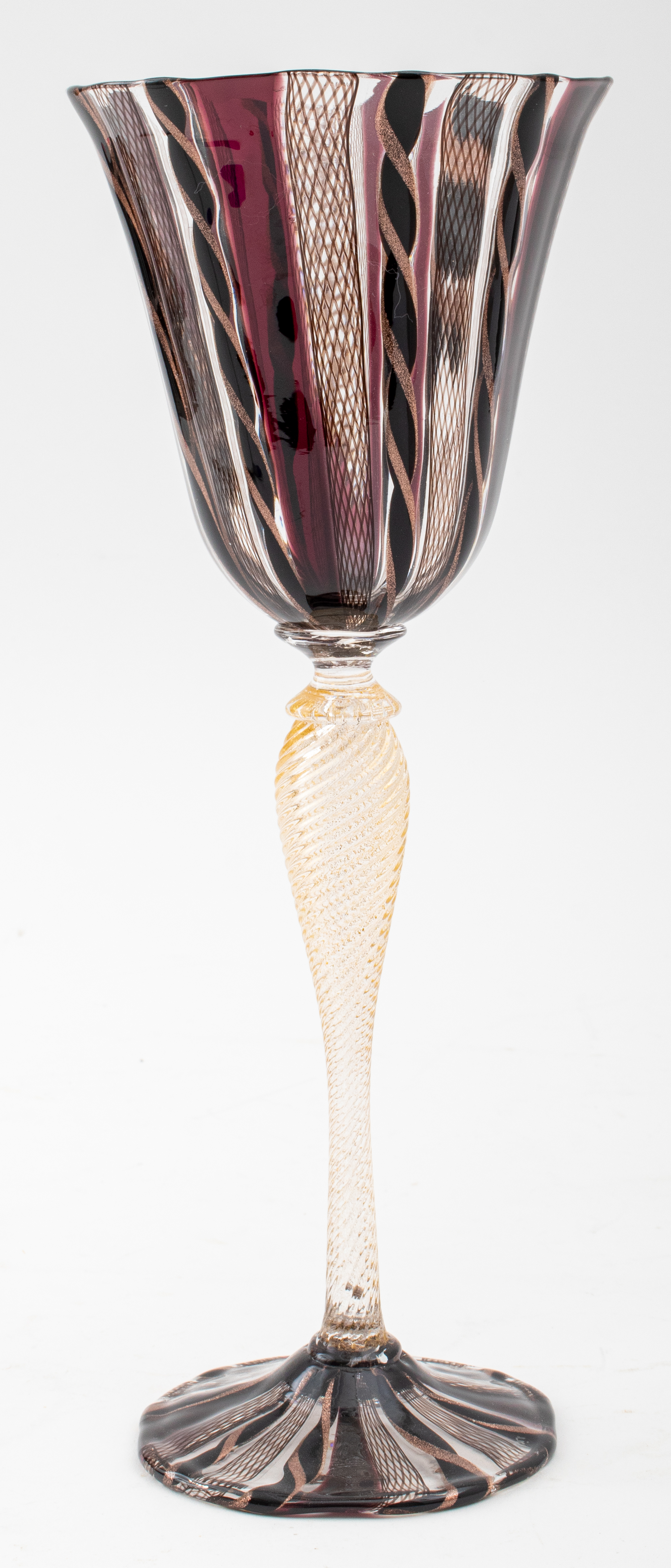 Appraisal: DAVIDE FUIN VENETIAN GLASS GOBLET Davide Fuin Venetian Murano blown