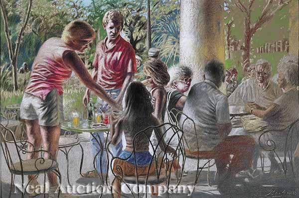 Appraisal: Noel Rockmore American New Orleans - French Market Patio pastel