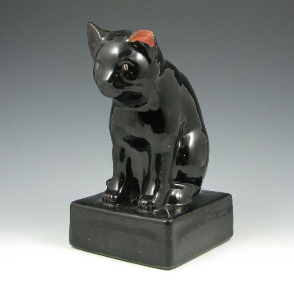 Appraisal: Rare Peters Reed Mirror Black cat doorstop Unmarked open bottom