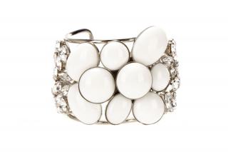 Appraisal: Philippe Ferrandis Cuff Bracelet Philippe Ferrandis French founded A silvertone