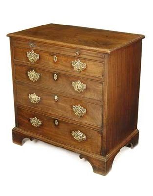 Appraisal: A small George III mahogany chest the moulded edge top