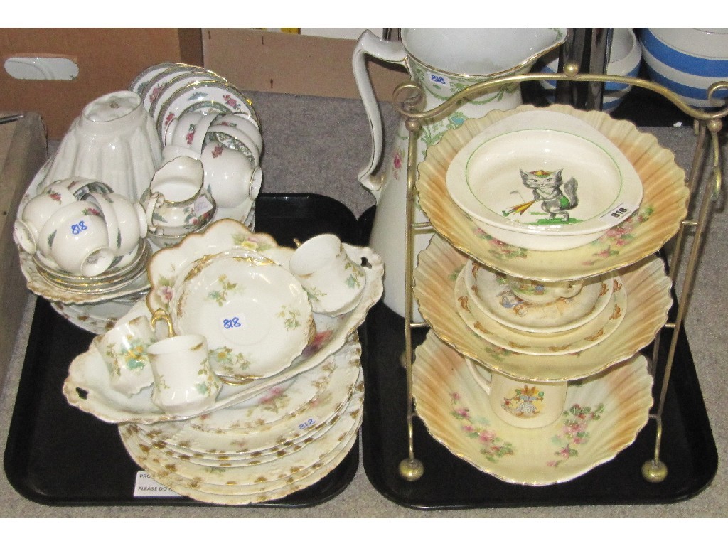 Appraisal: Three tier EP cakestand with plates Spode Cutie Kitten dish