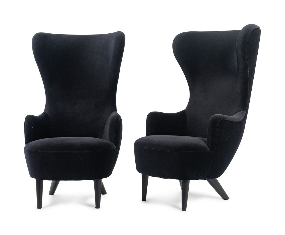 Appraisal: A Pair of Tom Dixon Wingback Chairs Height x width