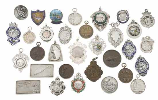 Appraisal: Fobs and medalets relating to angling mostly silver a varied