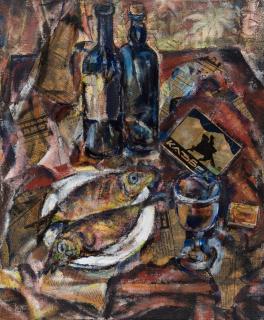 Appraisal: AVTO VARAZI GEORGIAN - Still Life with Kazbek Cigarettes oil