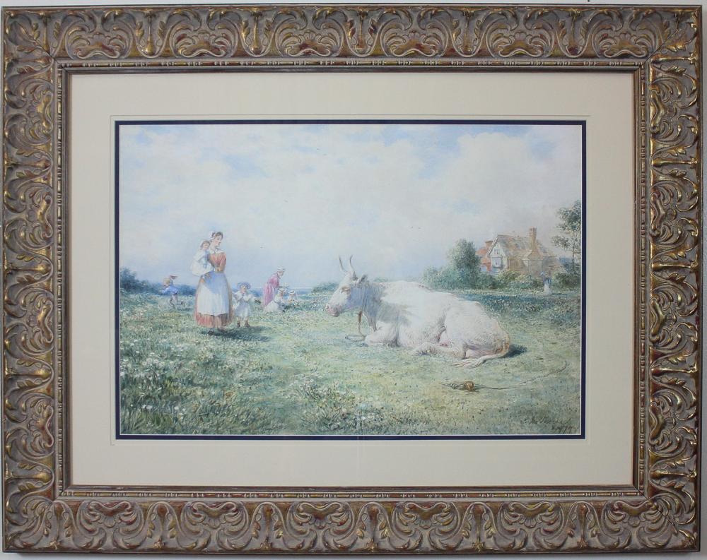 Appraisal: THOMAS BANGS THORPE Louisiana - watercolor on paper pastoral landscape