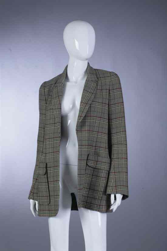 Appraisal: ISABEL MARANT CASHWOOL PLAID JACKET AND SHAWL Size