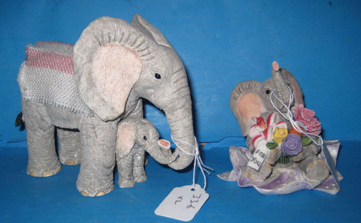 Appraisal: Tuskers Elephant Figures Keeping Close and Mothers Day Special Both