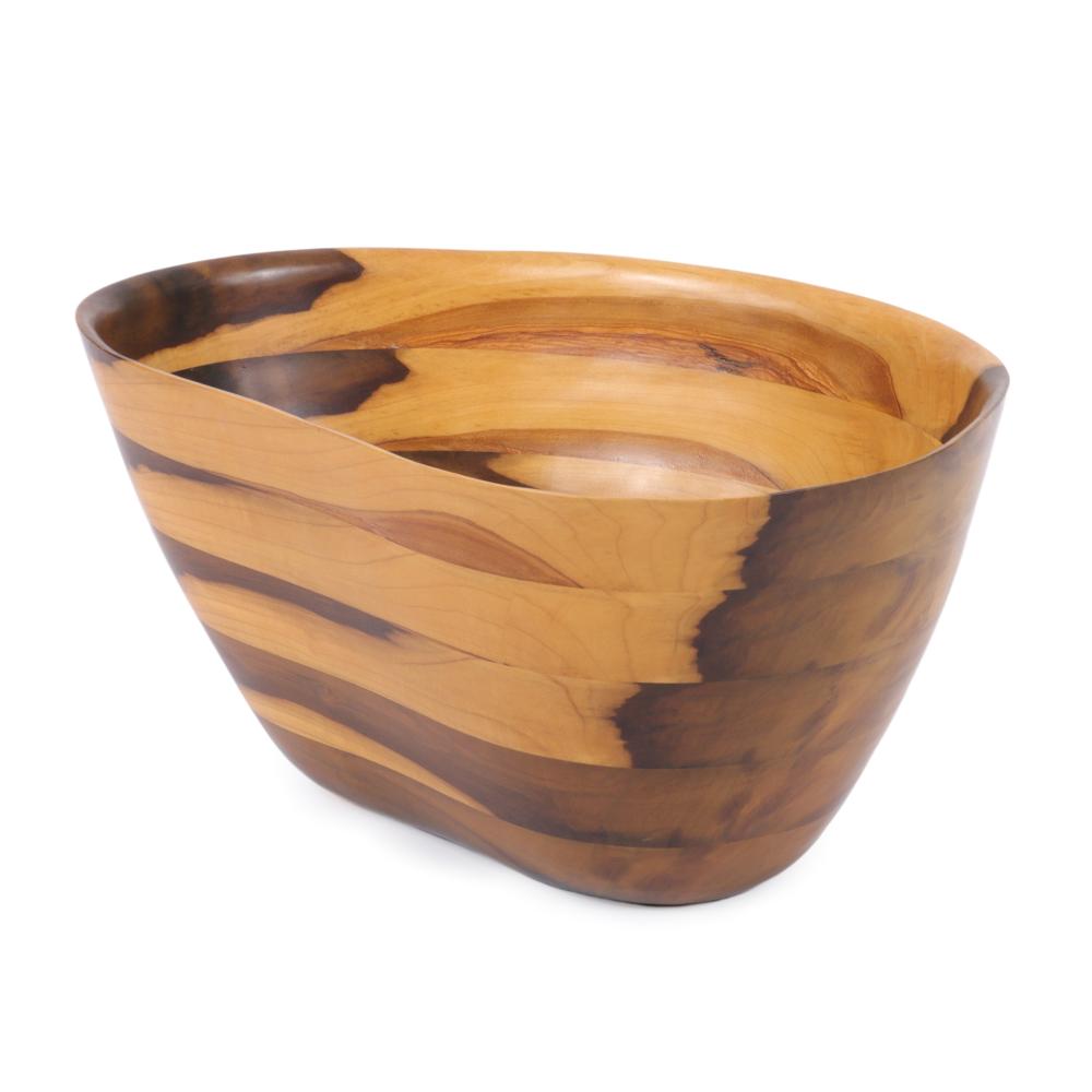 Appraisal: PETER M PETROCHKO AMERICAN B STUDIO TURNED WOOD BOWL MINERAL