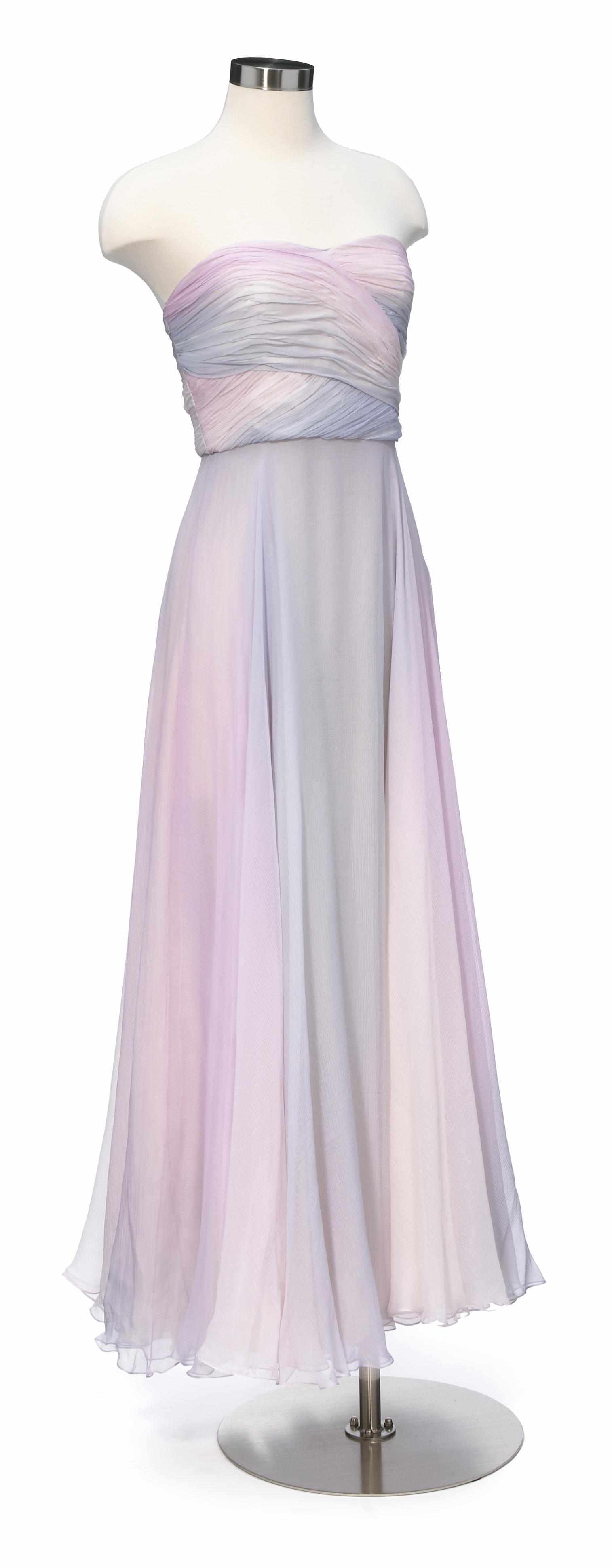 Appraisal: A Ralph Lauren Collection pink grey and lavender strapless gown