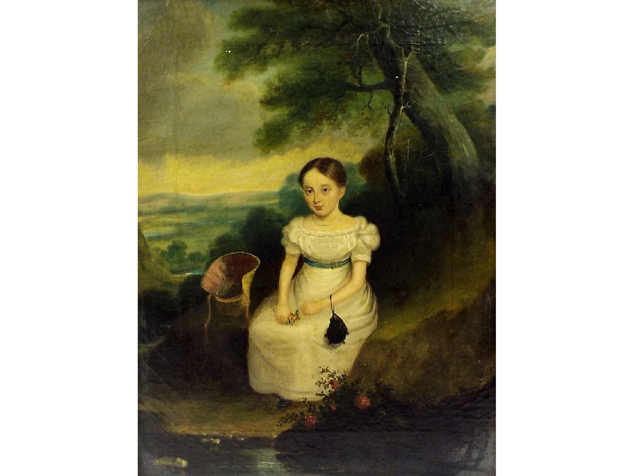 Appraisal: English Provincial School circa - portrait of a seated girl