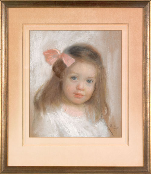 Appraisal: Emily Sartain American - pastel portrait of a young girl