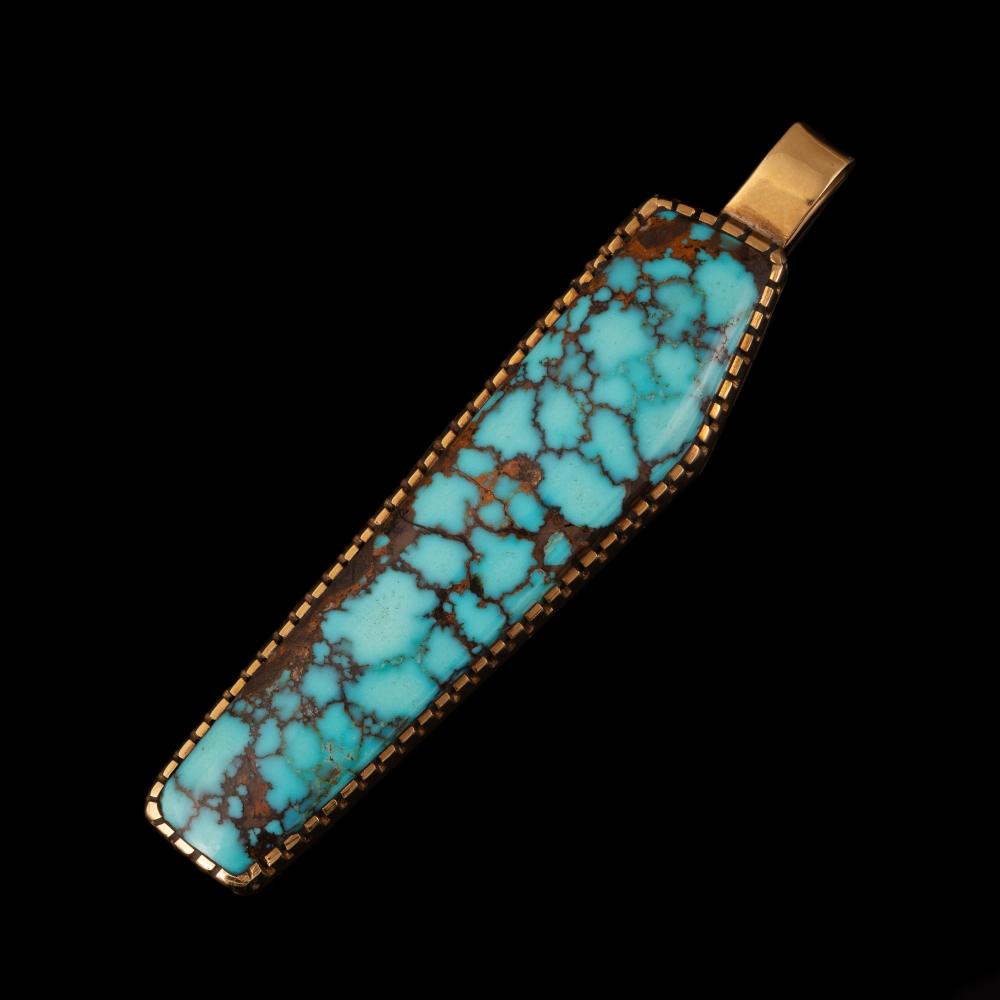 Appraisal: Charles Loloma Hopi - Kingman Birdseye Turquoise Pendant karat gold