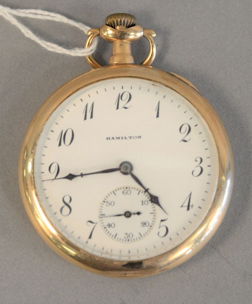 Appraisal: K Hamilton open face pocket watch mm K Hamilton open