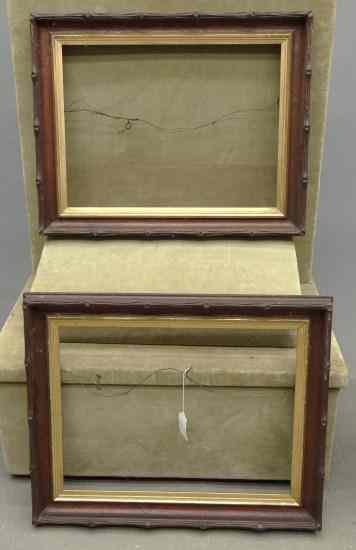 Appraisal: Pair Victorian cottage frames Rabbet size '' x ''