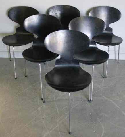 Appraisal: Set of Midcentury Arne Jacobsen for FritzHansen Danish Dining Chairs