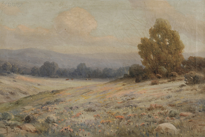 Appraisal: Angel De Service Espoy American - Meadow Landscape with Poppies