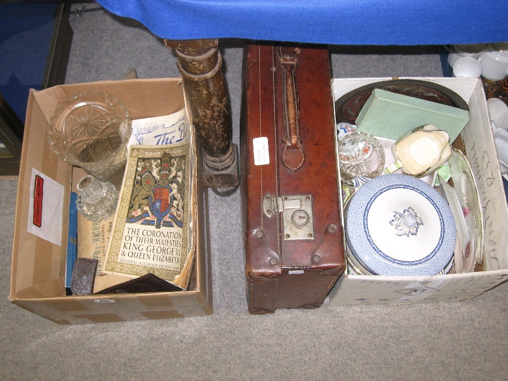 Appraisal: Lot comprising two boxes of assorted ceramics glassware etc and