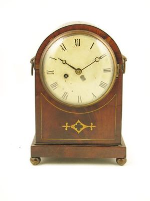 Appraisal: A th century mahogany mantel clock the single fusee movement