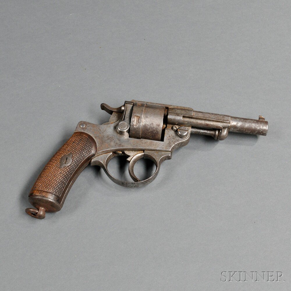 Appraisal: French Model Revolver c checkered walnut grips steel frame marked