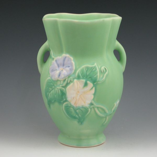 Appraisal: Weller Bouquet vase in green Marked Weller B- Mint with