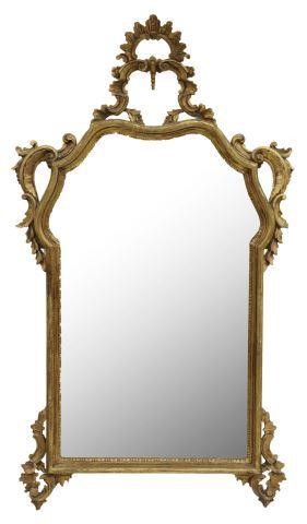 Appraisal: Florentine giltwood mirror th c molded frame with rocaille motifs