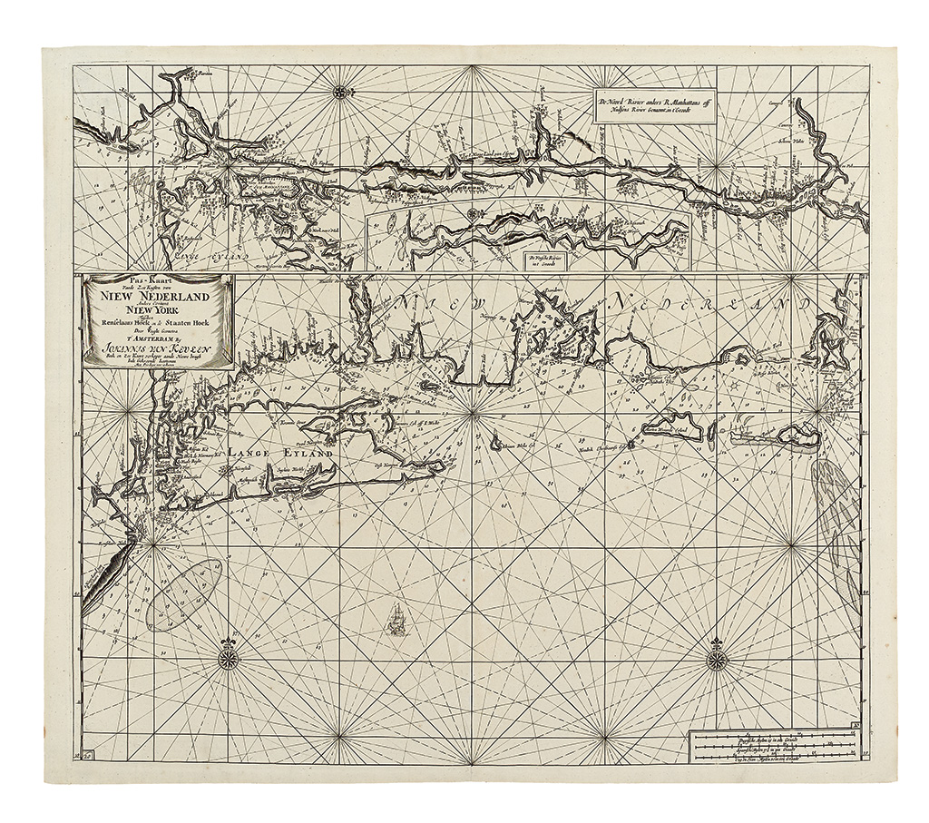 Appraisal: KEULEN JOHANNES van Pas-Kaart Vande Zee Kusten van Niew Nederland