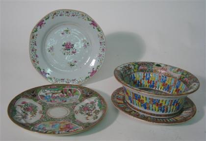 Appraisal: Group of Chinese export tablewares th century Famille Rose pierced