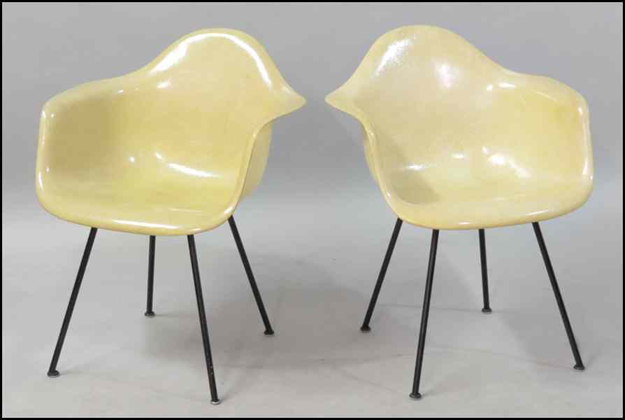 Appraisal: SET OF FOUR HERMAN MILLER FIBERGLASS CHAIRS Together with a