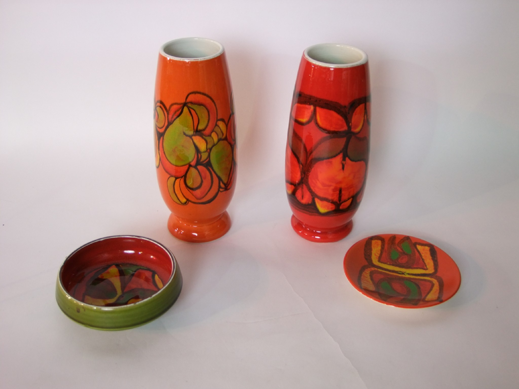 Appraisal: A collection of Poole Pottery wares including two vases of