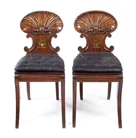 Appraisal: Sale Lot A Pair of William IV Mahogany Hall Chairs