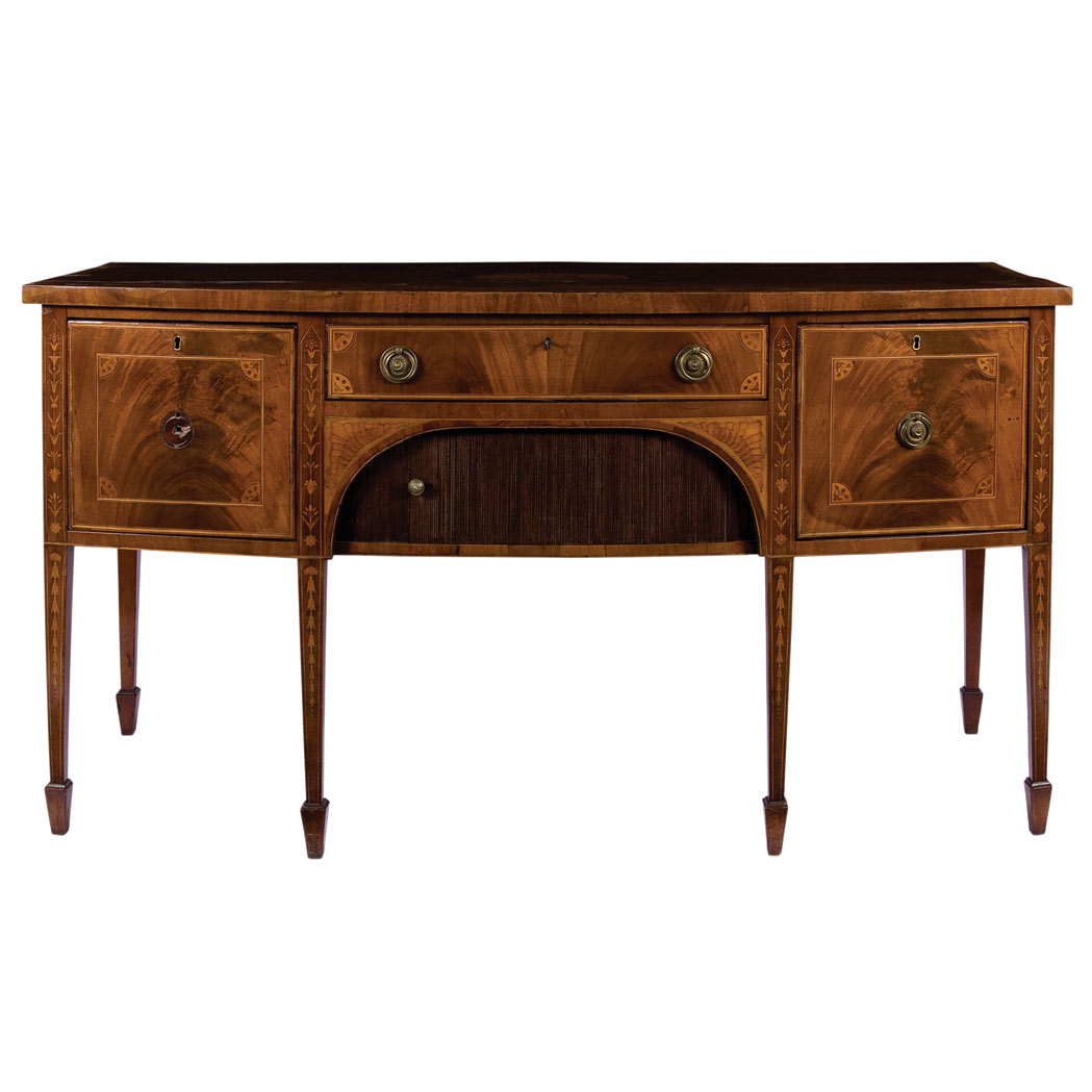 Appraisal: George III Tulipwood Satinwood Marquetry and Mahogany Sideboard The bow