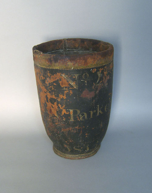 Appraisal: Leather fire bucket dated h