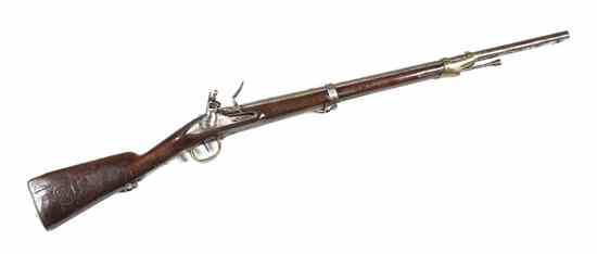 Appraisal: A French Flint Lock Musket with steel barrels and brass