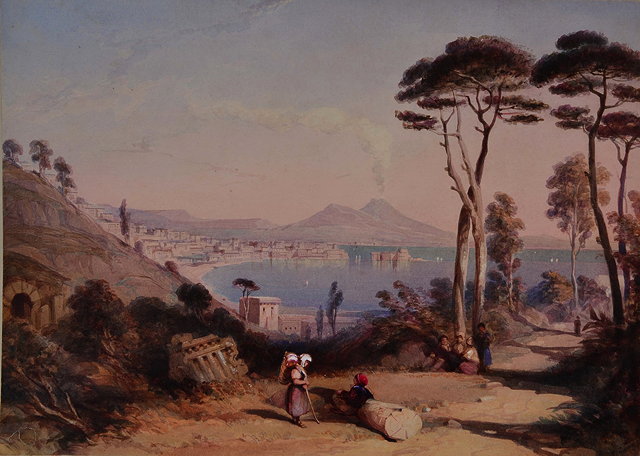 Appraisal: FOLLOWER OF THOMAS LEESON ROWBOTHAMFigures resting bay of Naples with