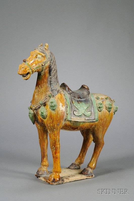 Appraisal: Pottery Horse China Ming period th century San Tsai ware