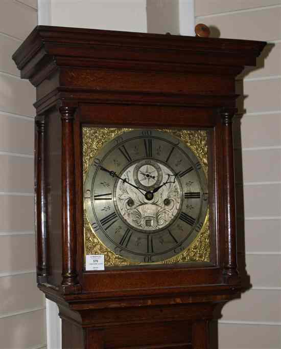 Appraisal: A mid th century oak eight day longcase clock the