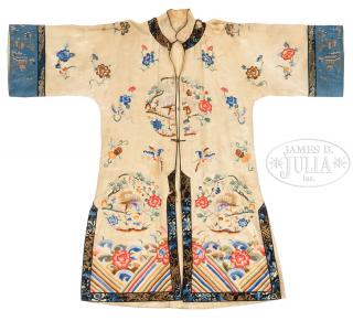 Appraisal: SILK EMBROIDERED ROBE Republic Period China The robe decorated with