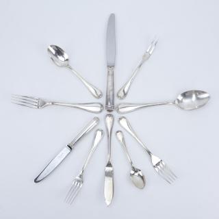 Appraisal: Sixty Pieces Christofle Silver Plate Flatware Includes each forks -