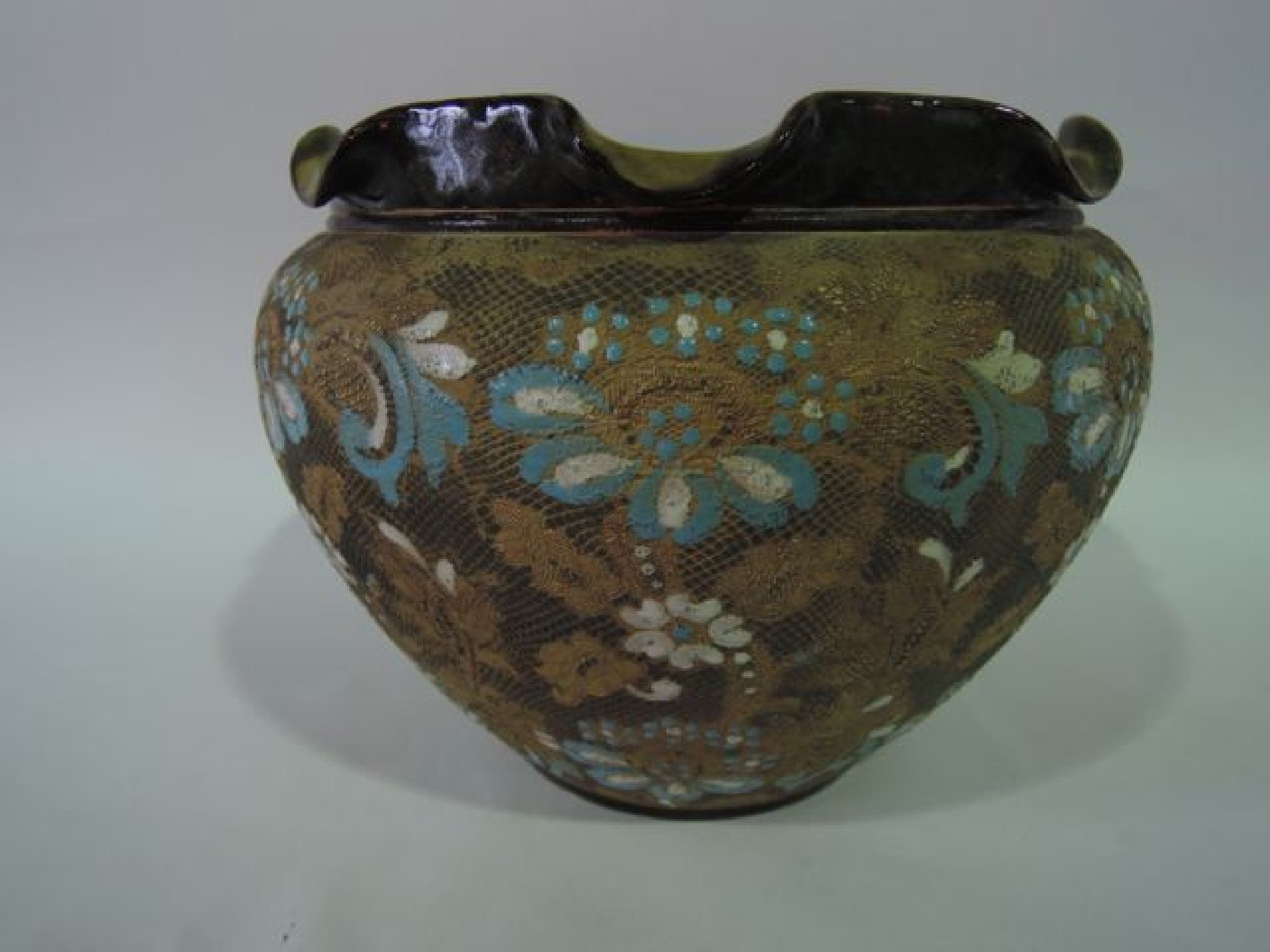 Appraisal: A Doulton Lambeth jardini re with Slaters turquoise white and