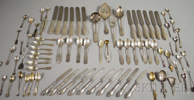 Appraisal: Large Group of Assorted Mostly Coin and Sterling Silver Flatware