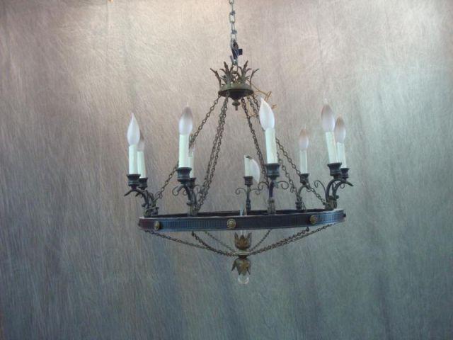 Appraisal: Neoclassical Style Bronze Arm Chandelier From an East th Street