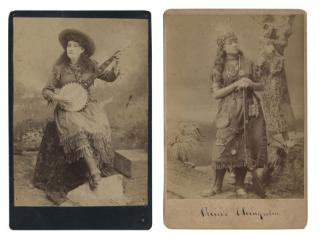 Appraisal: Cabinet Photos of Sharpshooter Princess Chinquilla and Prairie Maid Circa