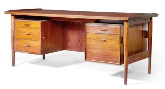 Appraisal: VODDER ARNE PEDESTAL DESK circa for Sibast Rosewood x x