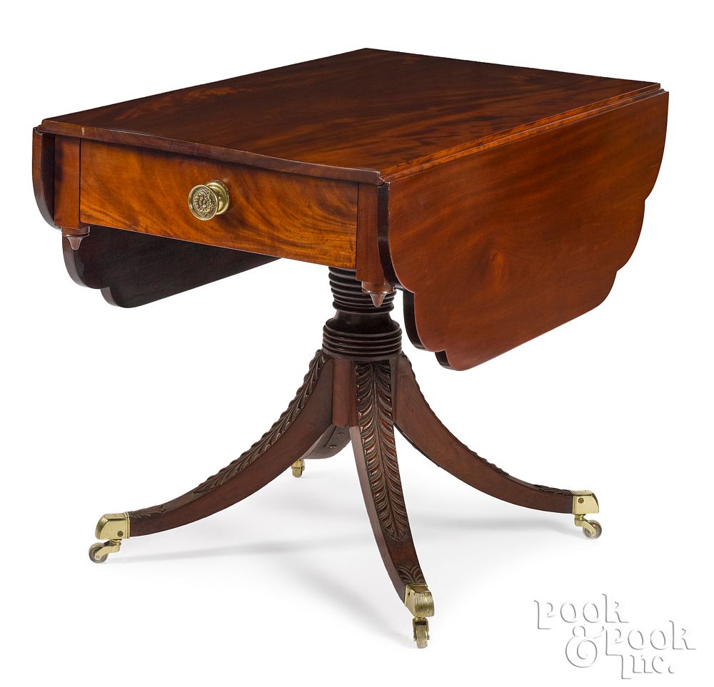 Appraisal: New York Federal mahogany Pembroke table New York Federal mahogany