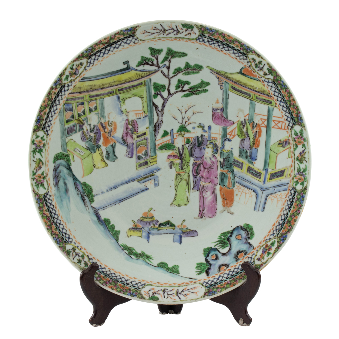 Appraisal: CHINESE FAMILLE ROSE CHARGER Chinese famille rose charger painted with