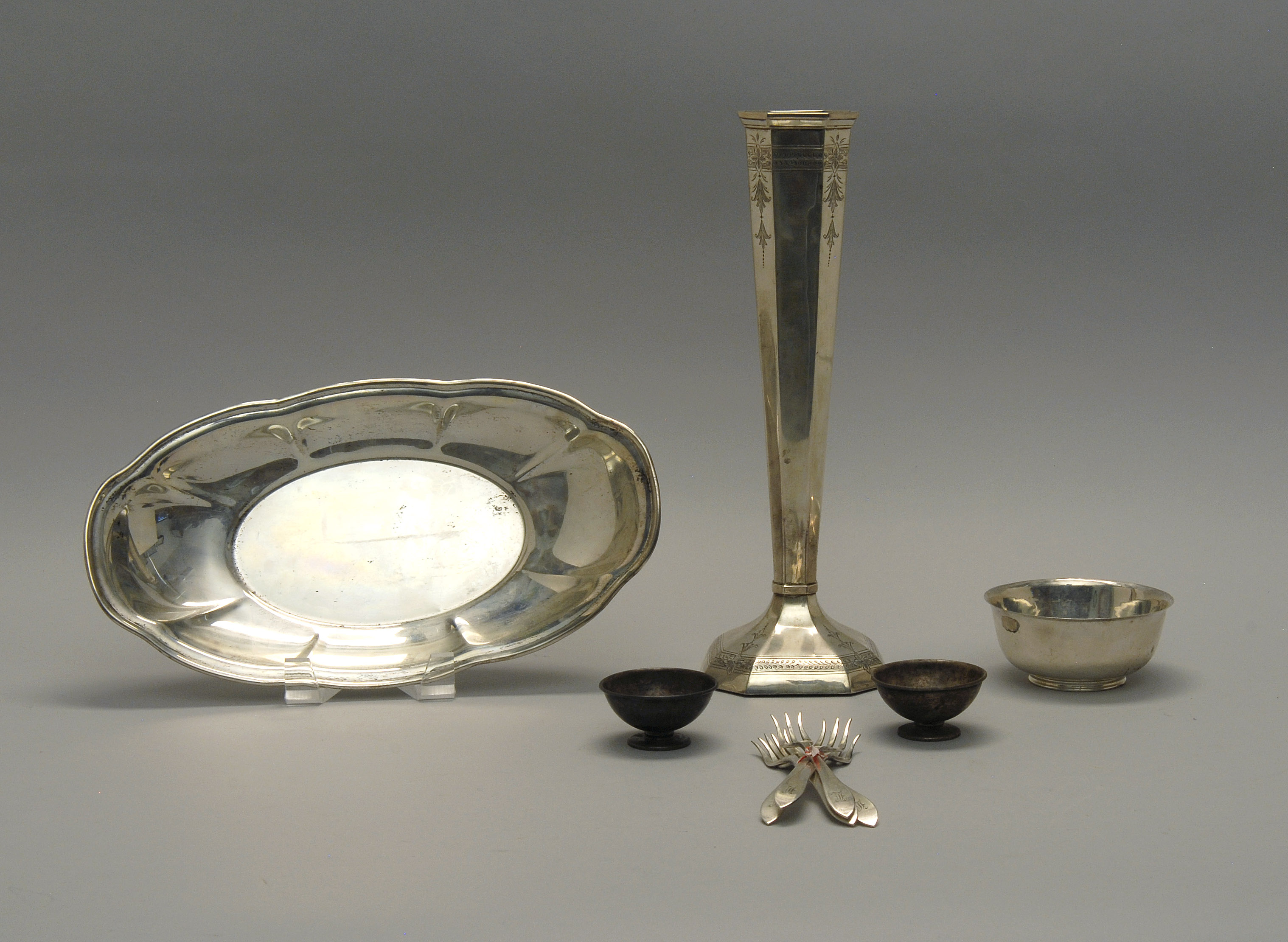 Appraisal: TEN PIECES OF STERLING SILVER HOLLOWWARE AND FLATWARE By various