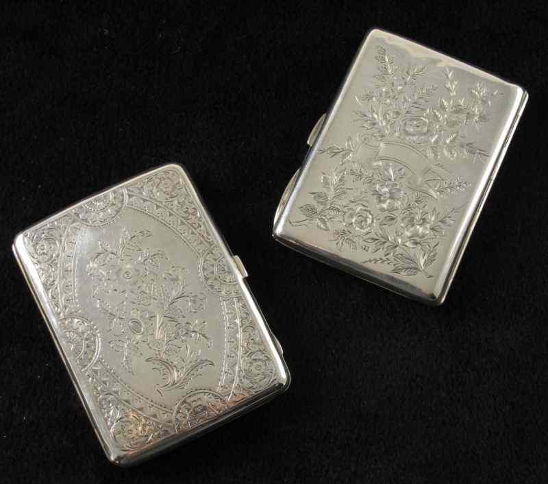 Appraisal: Two English Sterling Objectsbeautifully engraved designs the first a cigarette