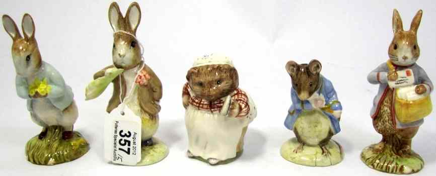 Appraisal: Royal Albert Beatrix Potter Figures Peter with Postbag Peter with