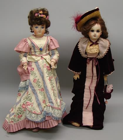 Appraisal: Pair of French fashion dolls DEP Jumeau by Lucille Dressed